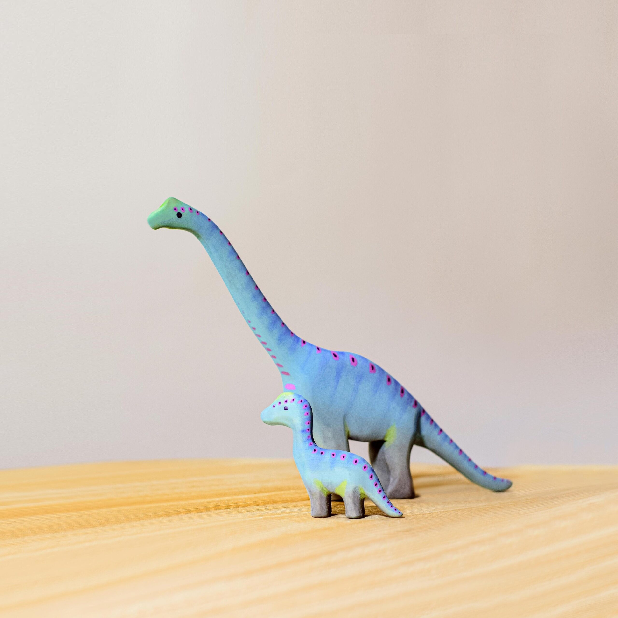 Handmade Organic Wood Brontosaurus Toy