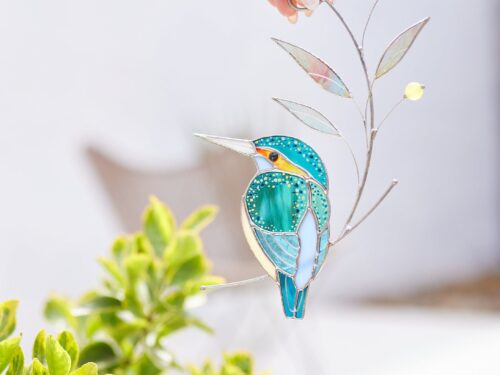 Kingfisher Stained Glass Suncatcher Ornament