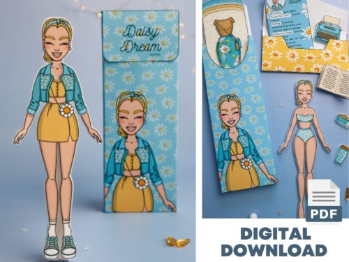 Printable Floral Paper Dolls Kit