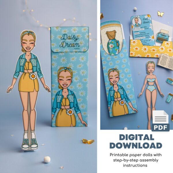 Printable Floral Paper Dolls Kit