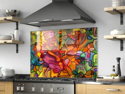 Tempered Glass Stove Backsplash Panel