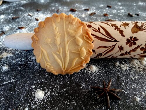 Wild Flowers Engraved Rolling Pin