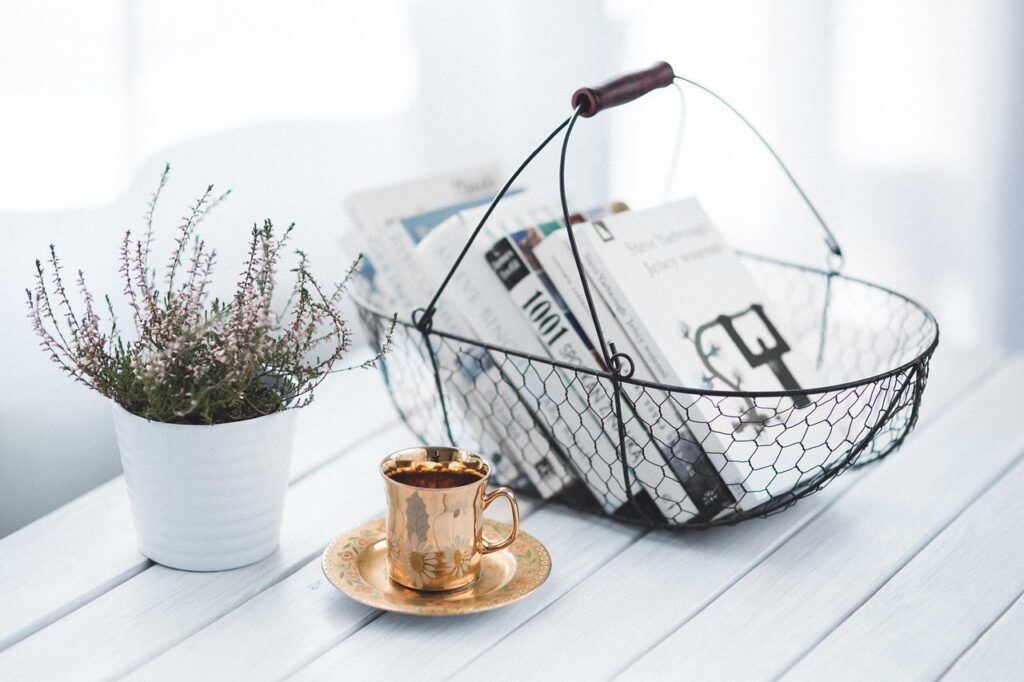 cup, coffee, basket